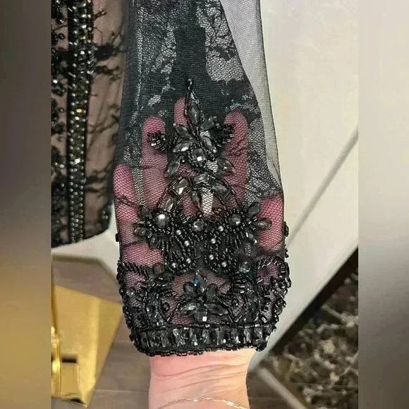 NWT RACHEL ALLAN SHORT BEADED BLACK DRESS STYLE 4508 SIZE 4 Org $498 - Picture 8 of 12